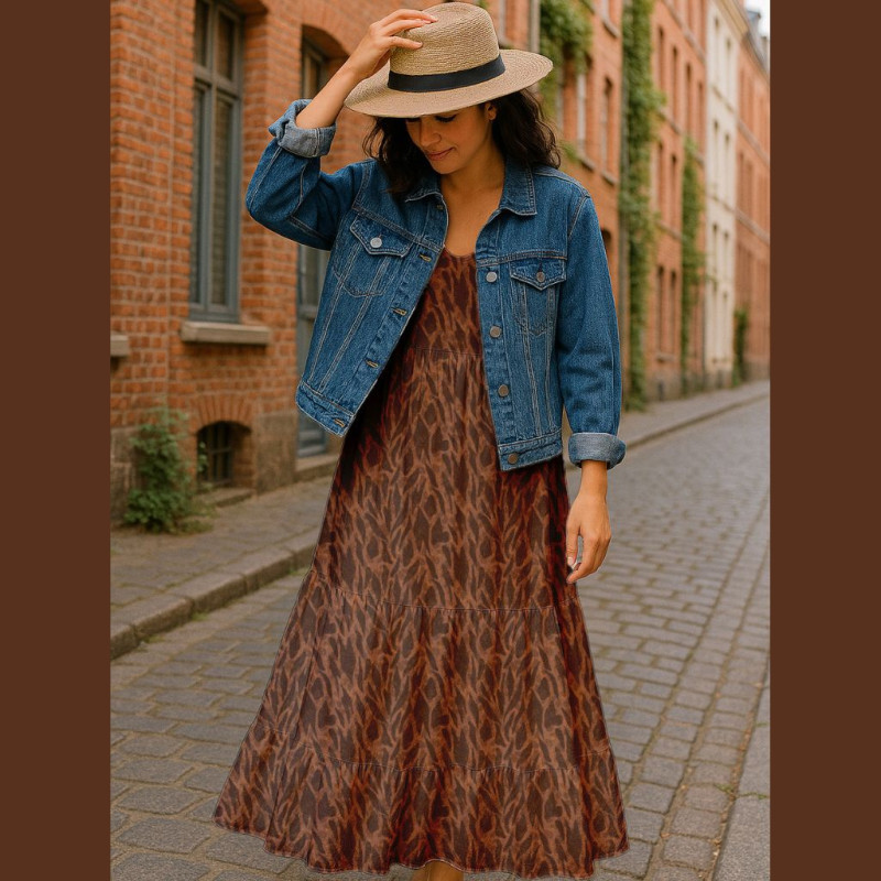 Printed Viscose ZOMALIA Brown